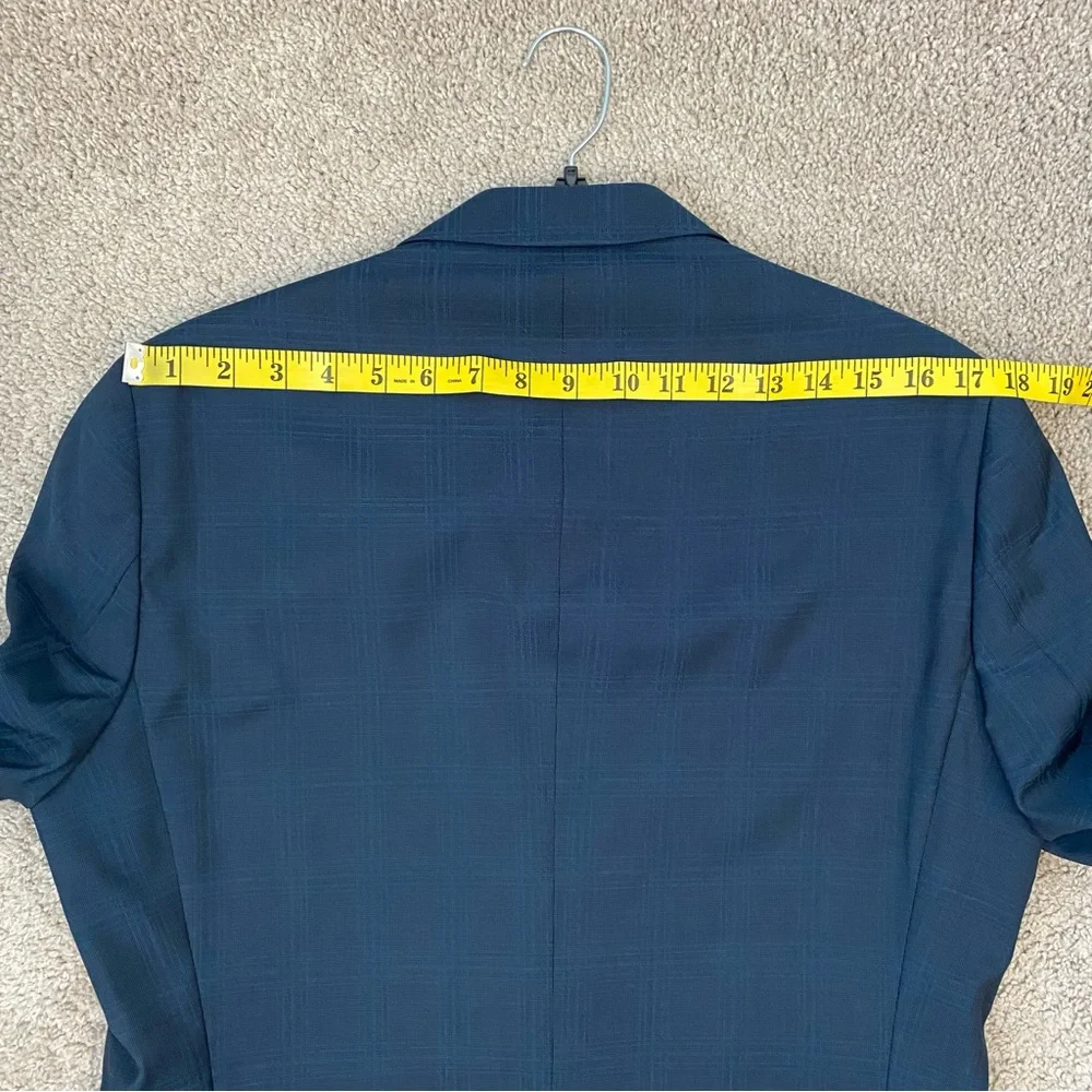 Ted Baker Endurance Roger Extra Slim Fit Wool Suit Jacket Teal Blue Plaid 40L‎